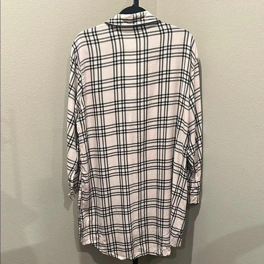 Victoria's Secret Black and White Plaid pajama Shirt - Picture 3 of 3